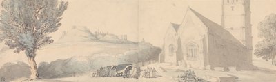 Un enterrement à Carisbrooke, Île de Wight - Thomas Rowlandson